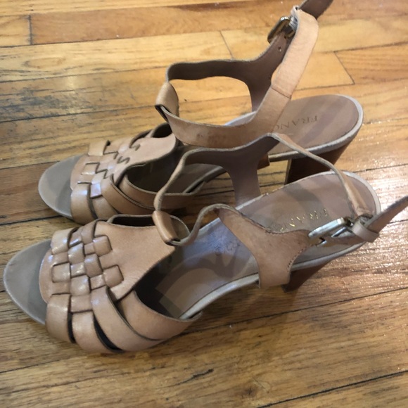 Franco Sarto cream leather heel sandals - Picture 2 of 2